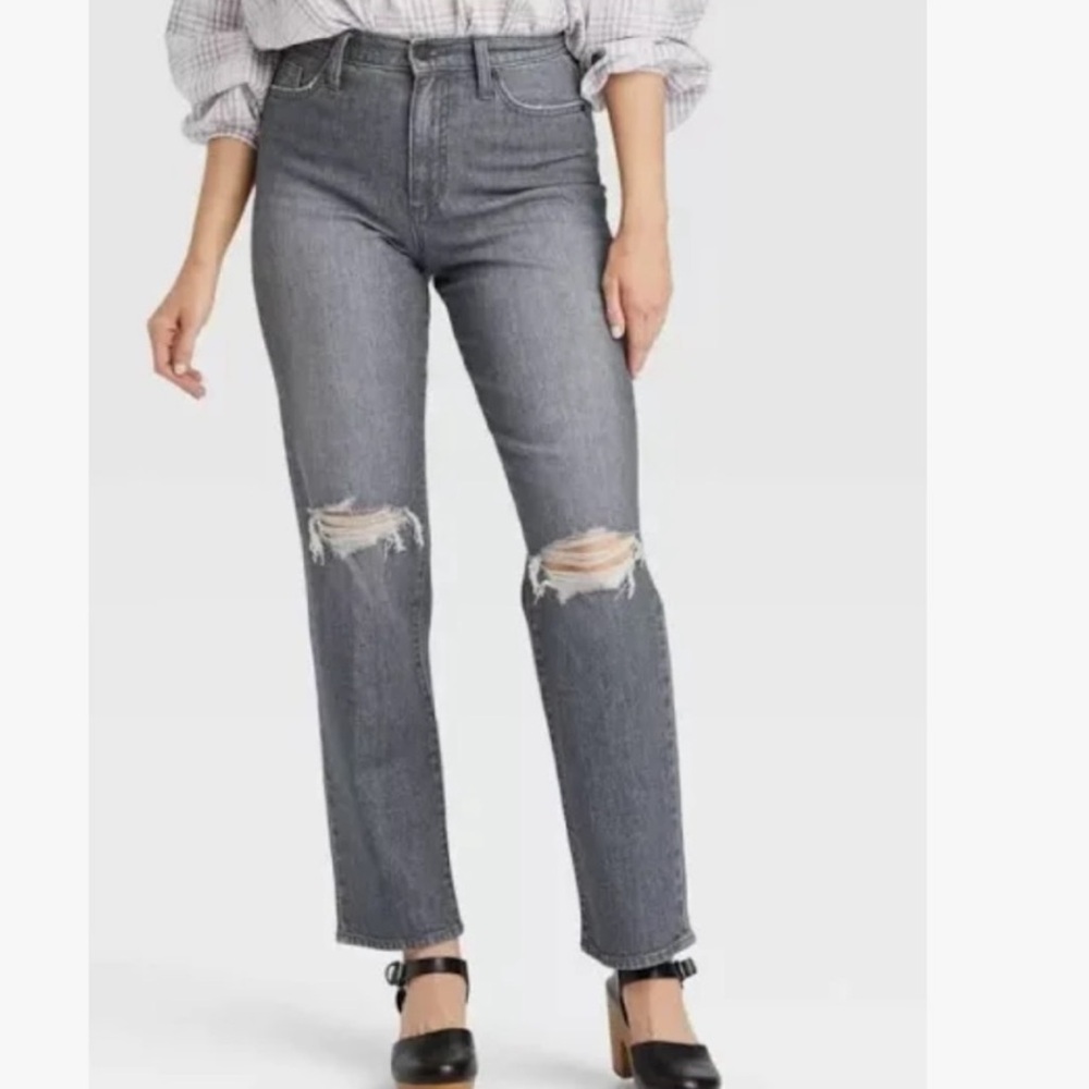 Universal Thread 90s Vintage High Rise Straight Jeans Sulphur Gray Grey